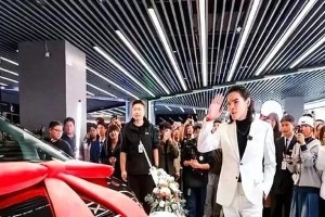 向佐银色泪痕妆惊艳亮相小鹏G9交付仪式